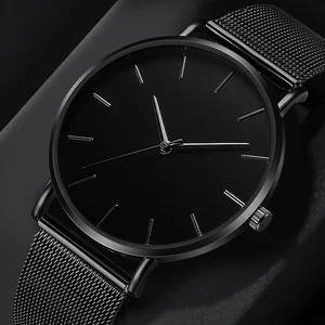 Reloj Mujer Ladies Fashion Metal Hour Casual Watch Simple Quartz Wrist Watch Female Black Mesh Stain