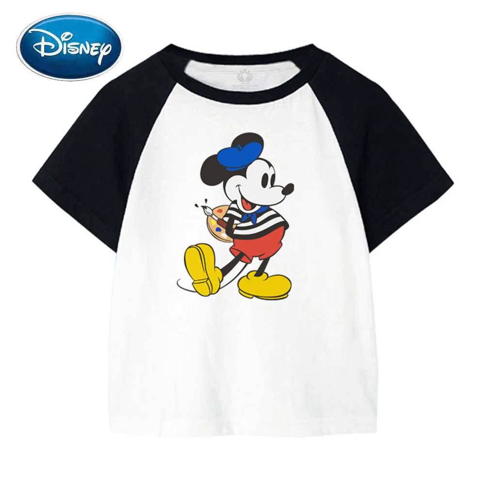 

Disney T-Shirt Cute Mickey Mouse Cartoon Children Kids Toddler Son Daughter Unisex Sweet O-Neck Short Sleeve Tee Tops 9 Colors