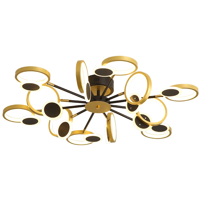 

Modern LED Ceiling lights for living room Bedroom Luminaire plafonnier lustre Avize Gold Black frame LED Ceiling lamp