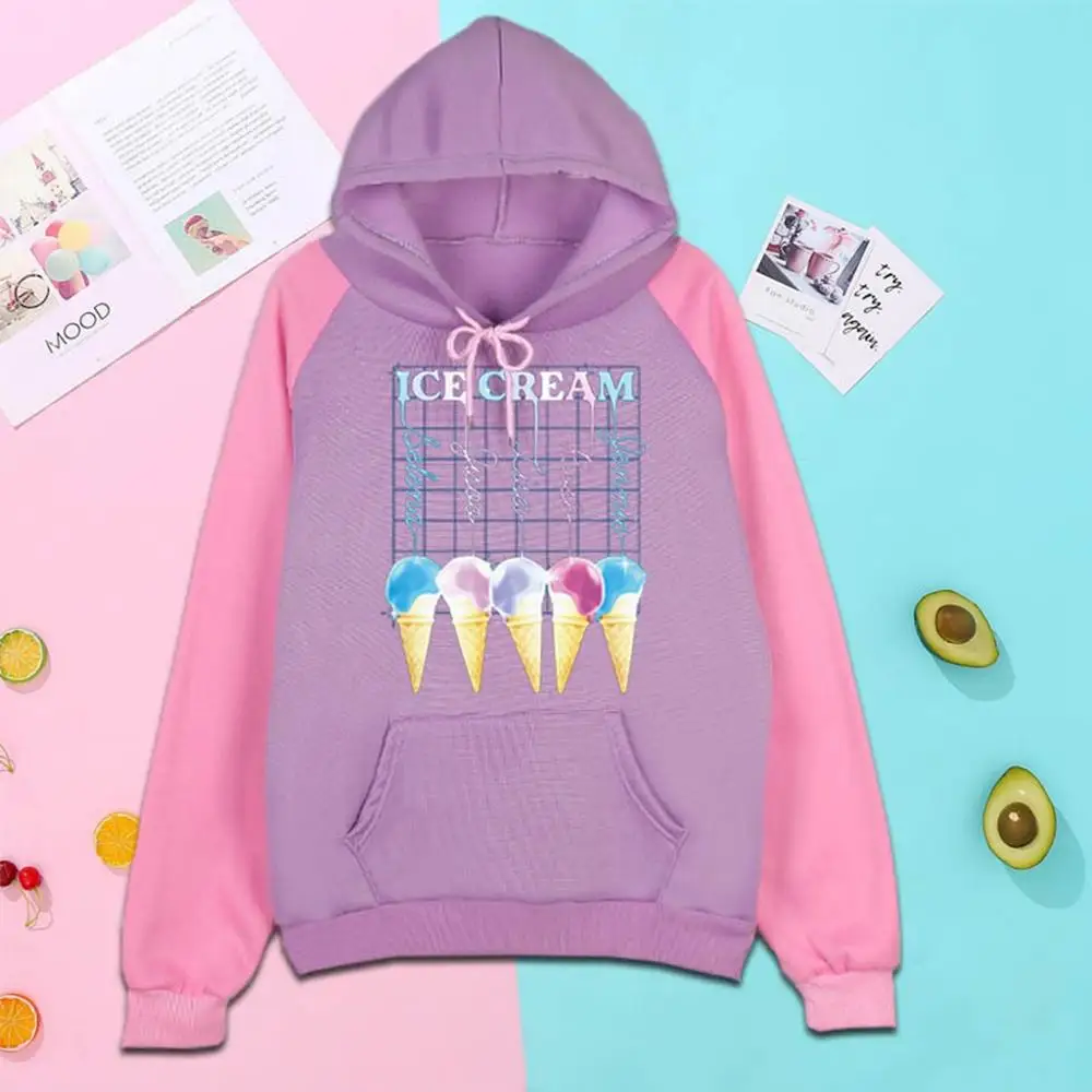 

2020 Hot Sale College style stripes Harajuku Hooded Winter Women Long Sleeve Sweatshirt Hip Hop Street Cool Cheap Loose Clothes