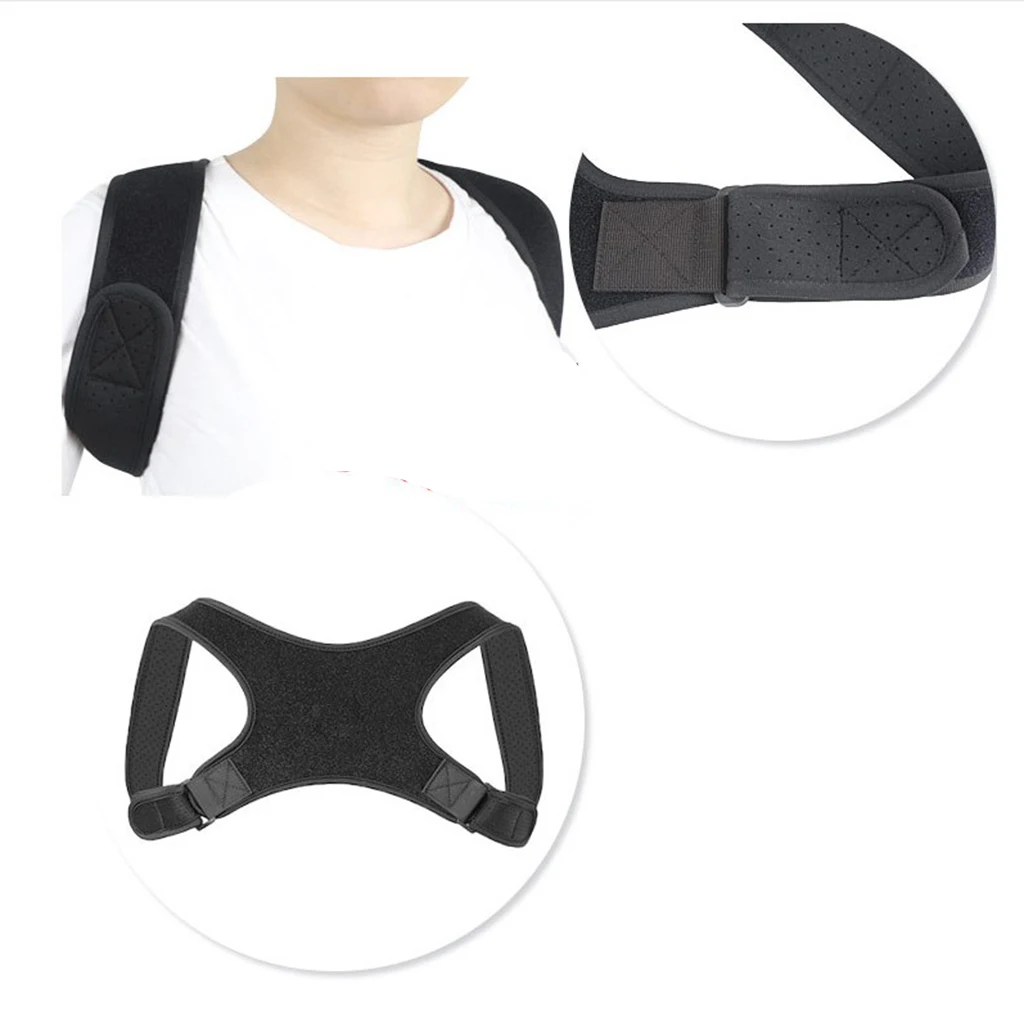 

Adults Adjustable Posture Corrector Belt Upper Back Brace Support Strap Band Posture Correction Straight Hold for Home School