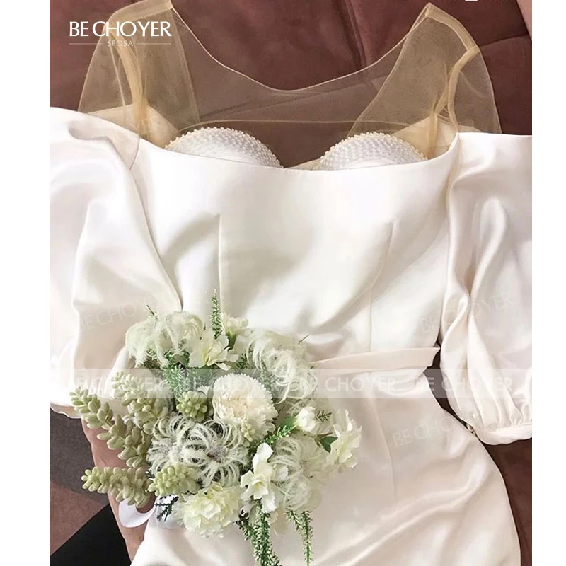 Vestido De Noiva Простой Бисероплетение сатиновое свадебное платье Шик возлюбленной по