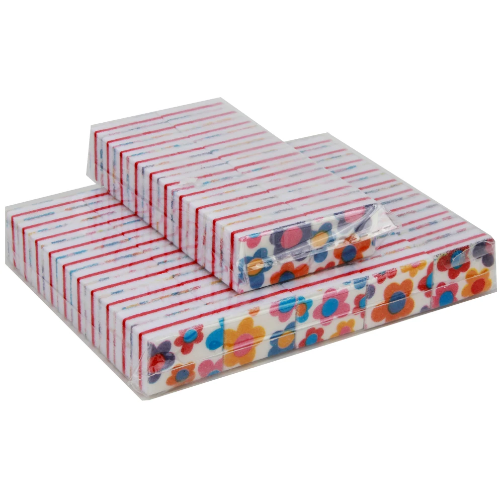 50 шт./лот пилка для ногтей губка моющиеся мини пилки УФ геля педикюра красочный