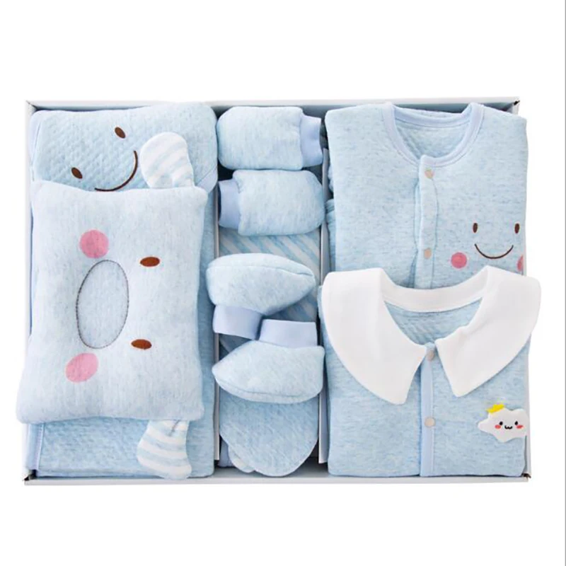 18 Piece Newborn clothing Onesies New baby suit Infant shirt set bebe trousers cotton Smiley outfit  Christmas gift