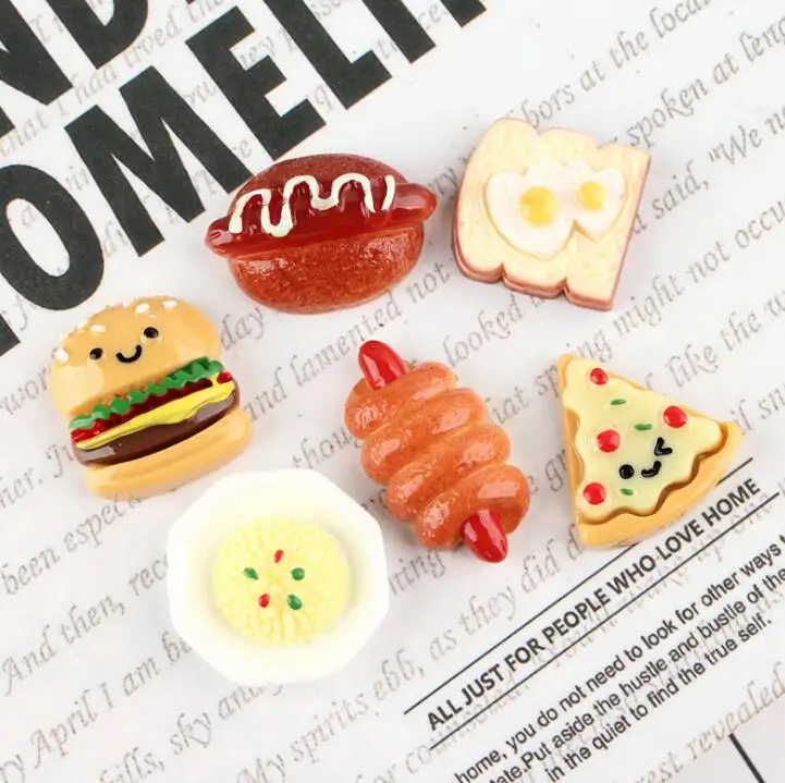 10 шт./лот кабошоны с плоским основанием из смолы для украшения телефона хлеба