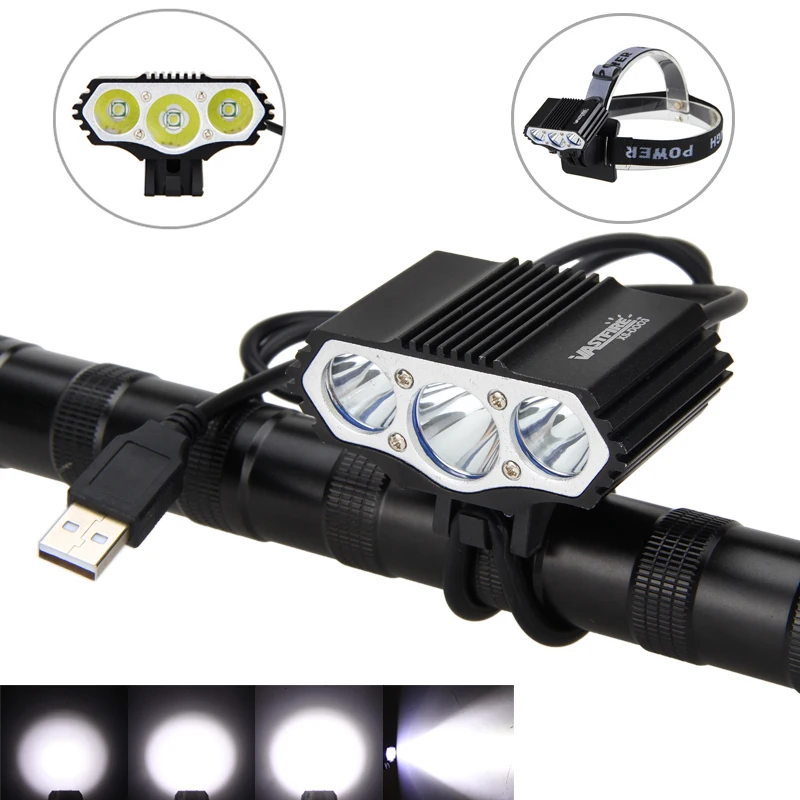 black bike lighting USB велосипедный светильник на руль 15000лм 3x T6 светодиодный головной велосипедный передний светильник фонарь для велоспорта горная дорога вспышка светильник - Цвет: black bike lighting