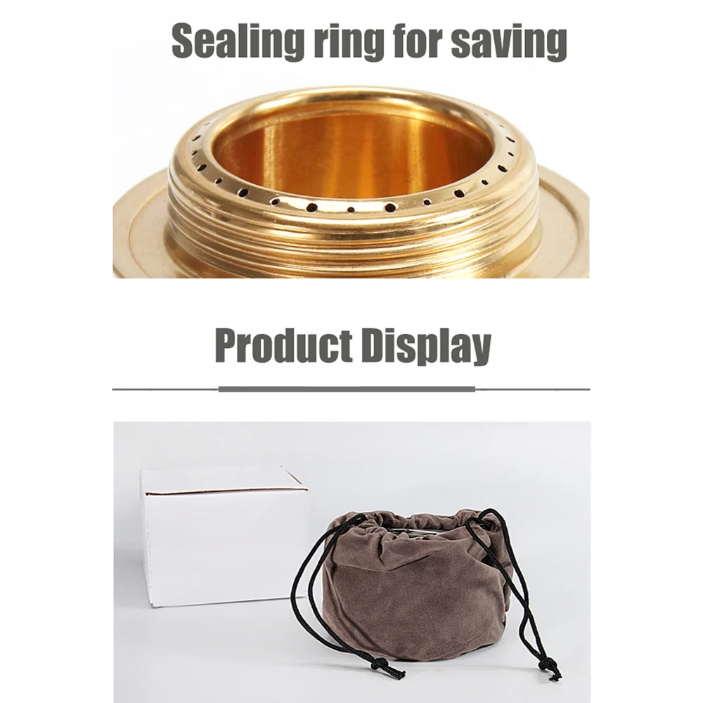 

With Aluminum Alloy Stand Lid Heavy Duty Brass Alcohol Burner Stove Cooktop Portable Kitchen Column For Outdoor Camping Hiking