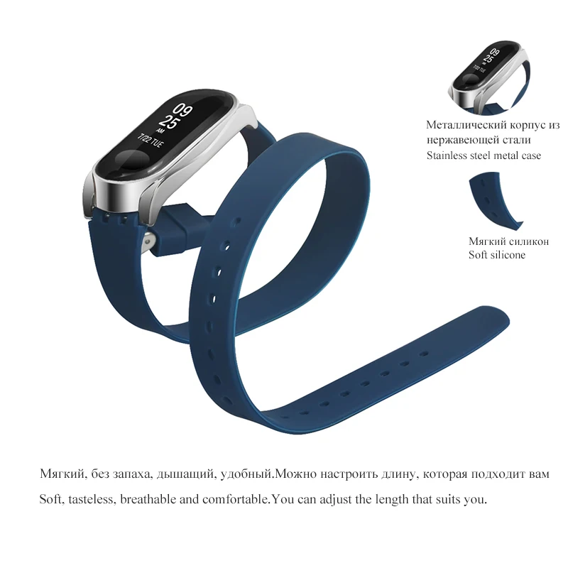 Силиконовый ремешок для mi band 4 умный браслет из нержавеющей стали, металлический браслет для Xiaomi mi Band 3 4 NFC Global Smart watch