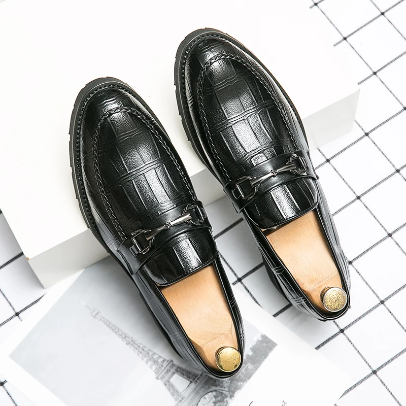 

High Quality Loafers Man Leather Shoes Rubber Sole Man Business Dress Lether Flats Man Leather Shoes Office For Man Big Size 47