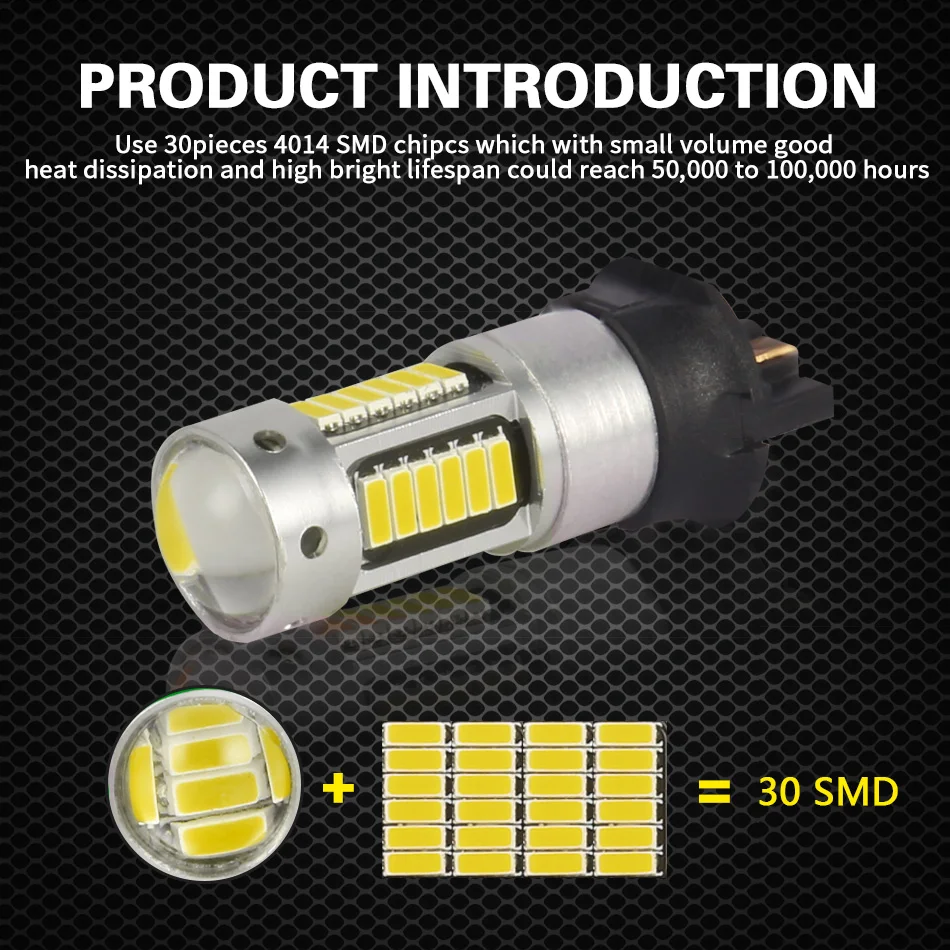 AILEO Amber White PW24W PWY24W CANBUS LED Bulbs 30 SMD For Audi BMW VW Volvo Mercedes-Benz Skoda Peugeot MINI DRL Daytime Lights |