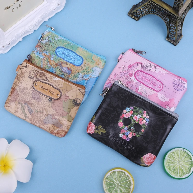 Личность розы череп карта мира шаблон PU кожа 3D тиснением визуальных эффектов а