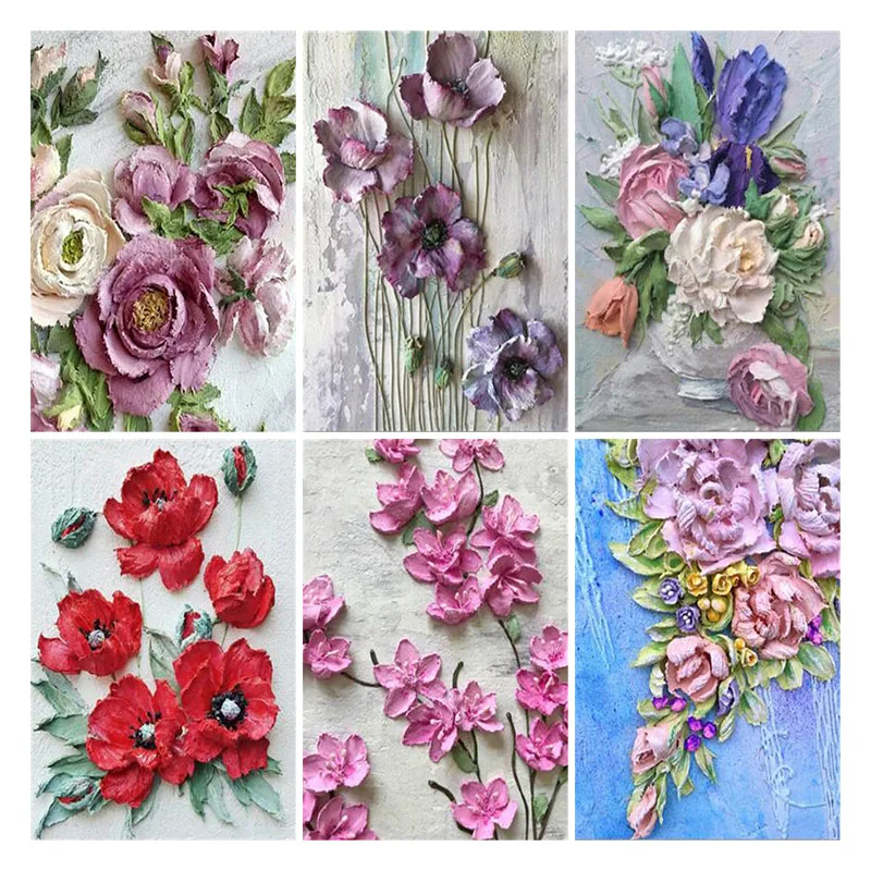 

Алмазная живопись с цветами, набор для алмазной вышивки 5D «сделай сам» с полными квадратными/круглыми стразами, цветочное искусство стразы,...