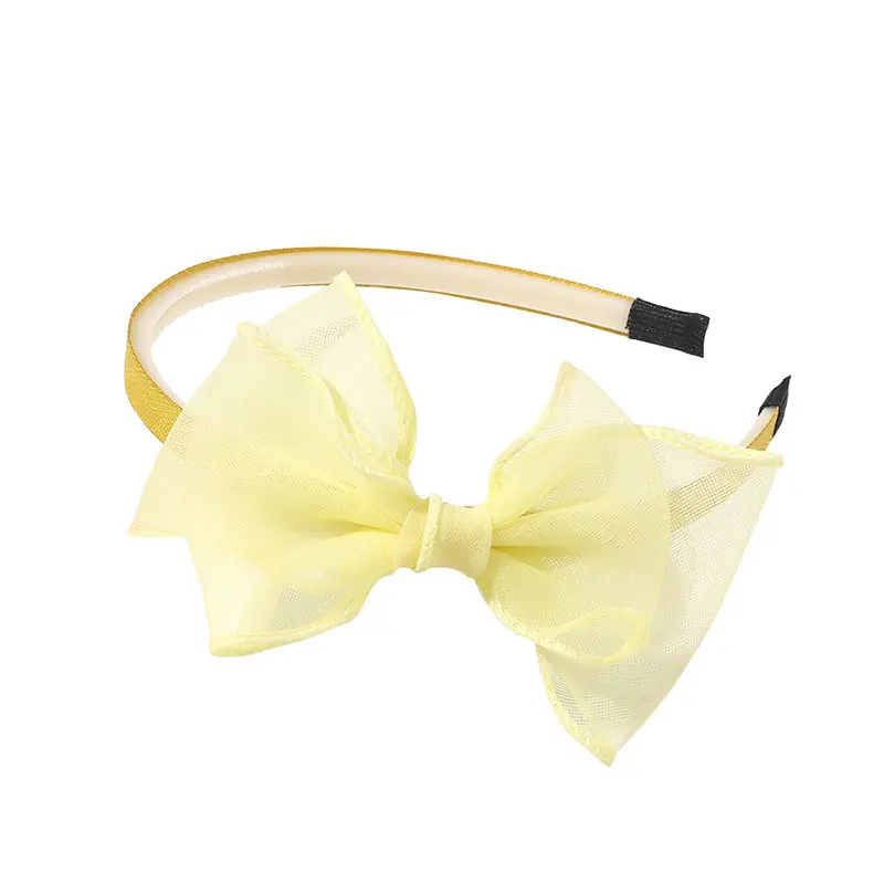 Ободок для волос с кружевом и двойным бантом нескользящий однотонный |