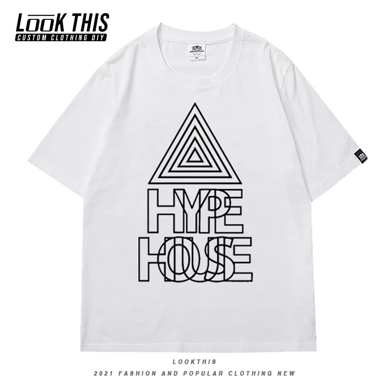 

Hype House Print Mans Pullover T-shirt Anime Short Sleeve Tee HipHop Top Boys Streetwear Harajuku Print Oversized Loose T-shirts