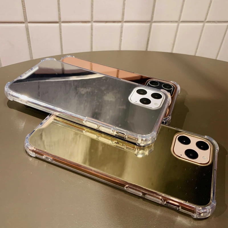 360 градусов Защита углов DropProof зеркальный Прозрачный мягкий силиконовый чехол