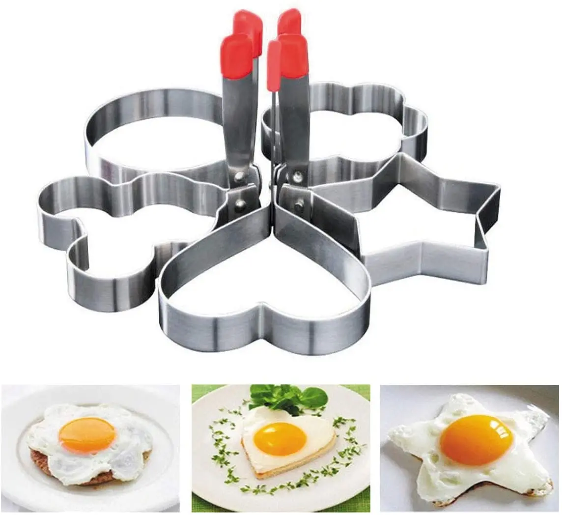 

Fried Egg Mold Stainless Pancake Shaker Omelette Heart Star Shape Frying Mould Cooking Tools Kitchen Gadget Accessorie