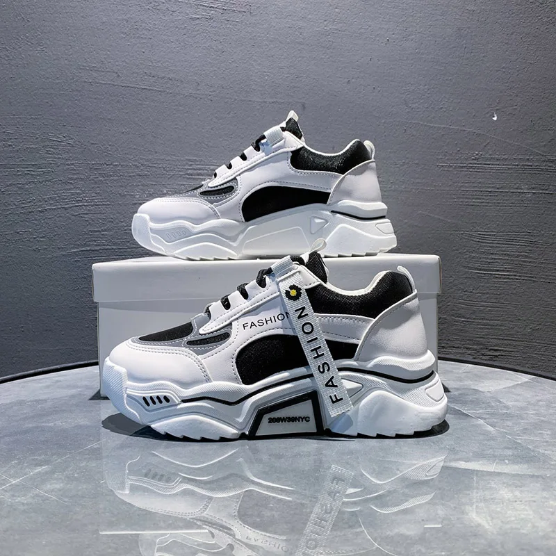 

Women's Shoes 2021 Fashion Autumn Women's Color Matching Luminous Non-slip Sneakers Lace-up Comfortable Breathable Casual ShoesY