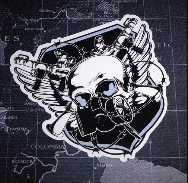 

Reflective Vintage Skull Motorcycle Sticker Biker Skeleton Decal USA Vinyl Car Decals for Dirt Bike Vans