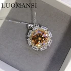 Luomansi роскошное 5CT 11 мм желтое ожерелье из муассанита для женщин S925 Стерлинговое серебро ювелирные изделия для свадебной вечеринки подарок на день рождения