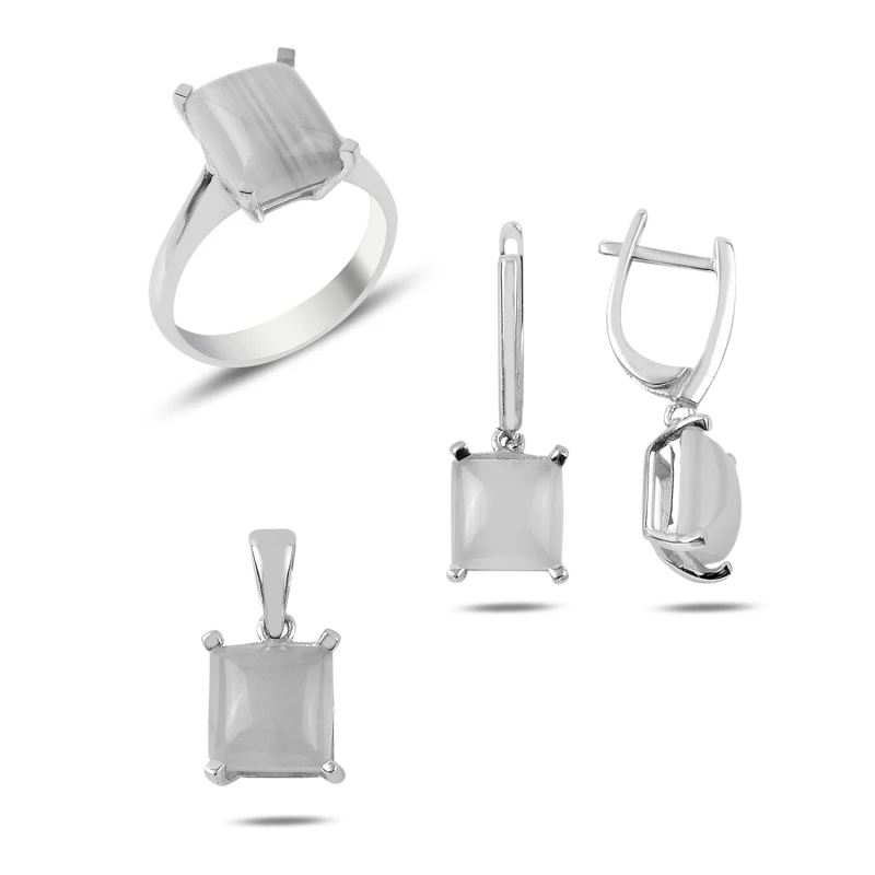 

Серебряный кварц Silverlina, набор драгоценных камней