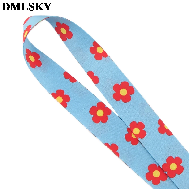DMLSKY милый красный цветок ремешок брелок ремешки для ключей значок ID Мобильный