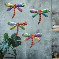 indoor decor dragonfly garden ornaments outdoor wall art metal colourful 14pcs