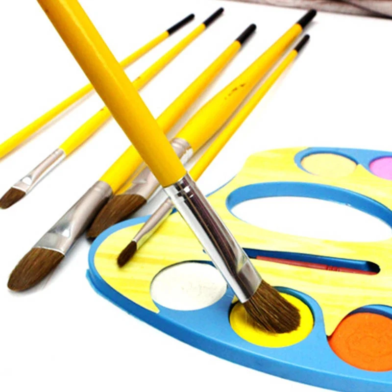 

Wooden Handle Long Tail Oil Paint Brushes Painting Pen DIY Watercolor Brush 6Pc