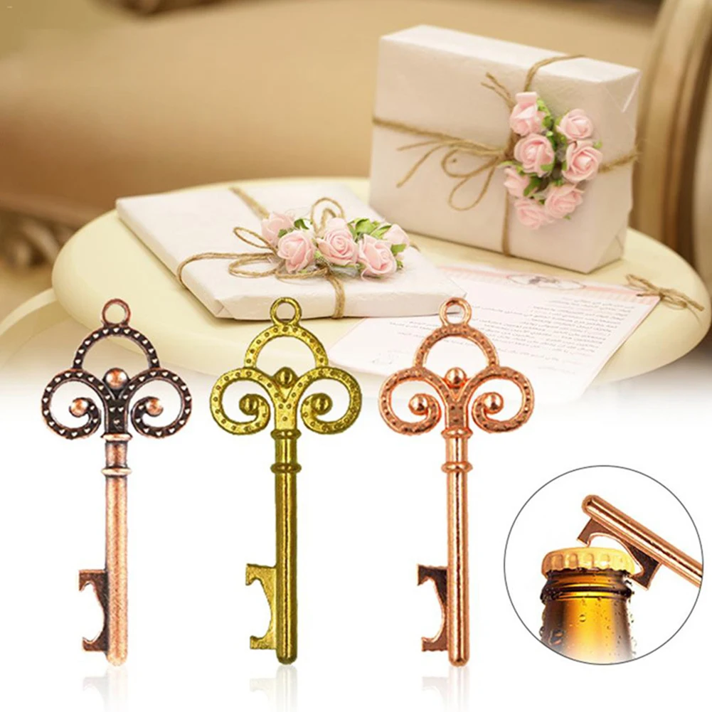 

20pcs Zinc Alloy Birthday With Tag Souvenir Bottle Opener Wine Tool Party Favor Wedding Key Shaped Vintage Gift DIY Practical