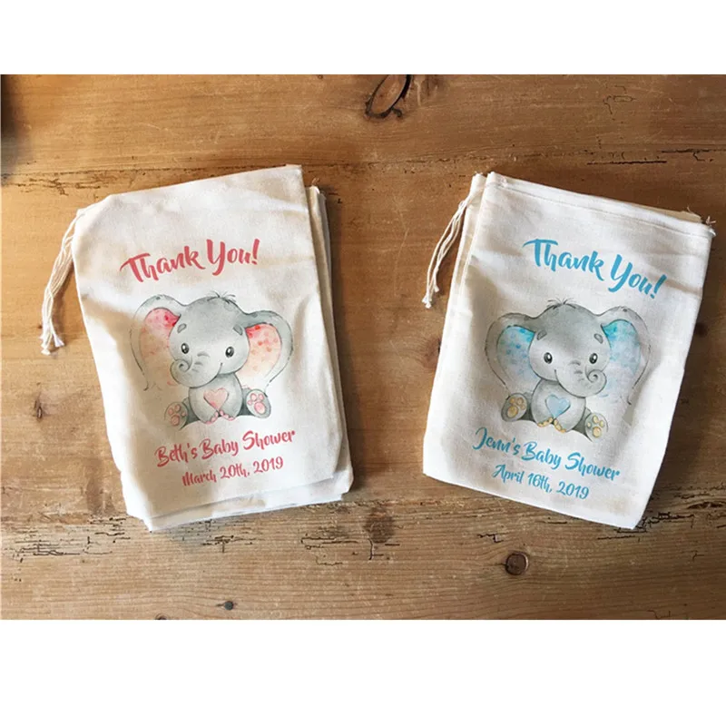 Персонализированная сумочка на тему слона для детских праздников сладостей