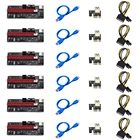 6 шт. новейший VER009 USB 3.0 PCI-E Райзер VER 009S Экспресс 1X 4x 8x 16x Райзер адаптер карта SATA 15 контактов на 6 контактов кабель питания