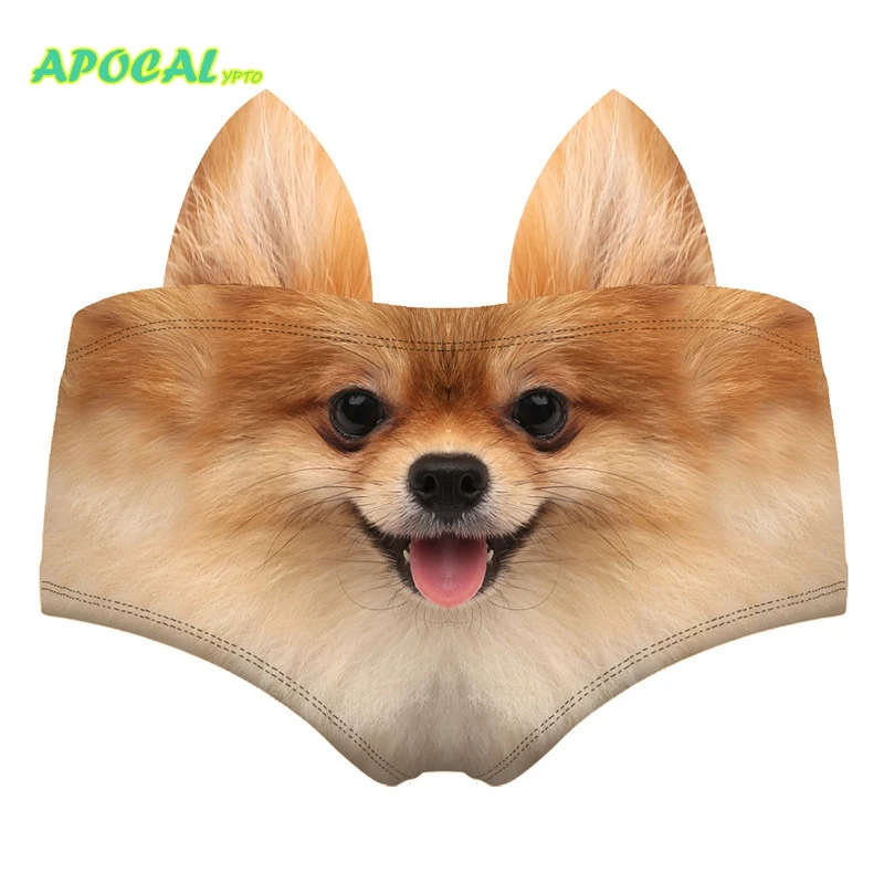 APOCAL образец 3D принт Забавный Для женщин трусики животных женское нижнее белье, трусики с ушами свинья Единорог тигра волка, сексуальное женское нижнее белье "кошечка"
