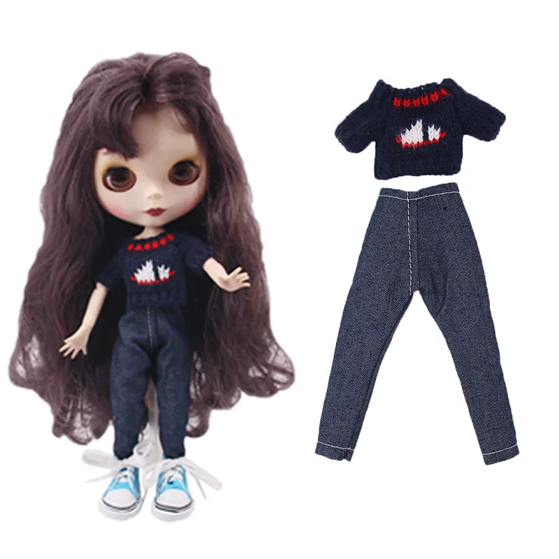 

BJD Blyth Doll Toy Clothes Accessories Knit Sweater Jeans For Bjd Dolls 1/6 Doll Clothes, Photo Props Our Generation, Gifts