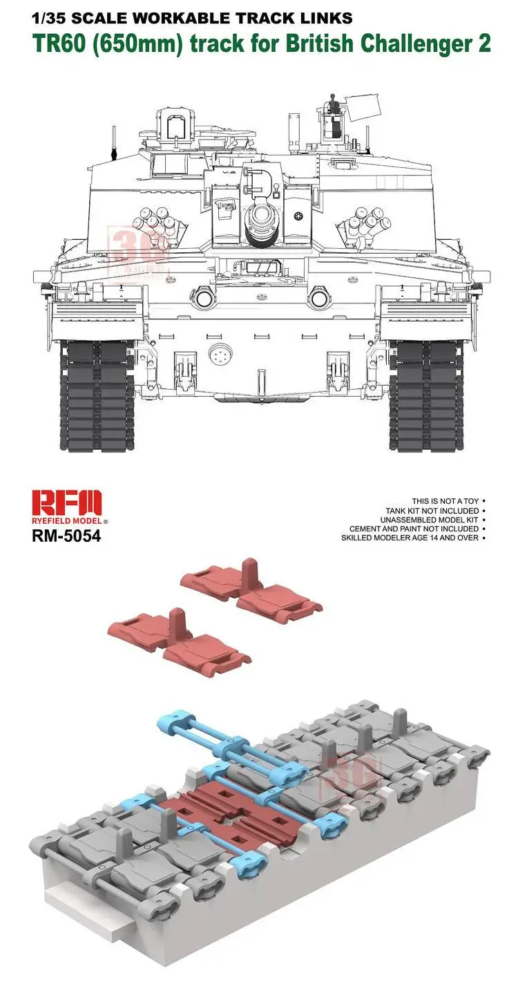 Ryefield RM-5054 1/35 реальные трек ссылки tr60 для Британский Challenger 2 модель комплект |