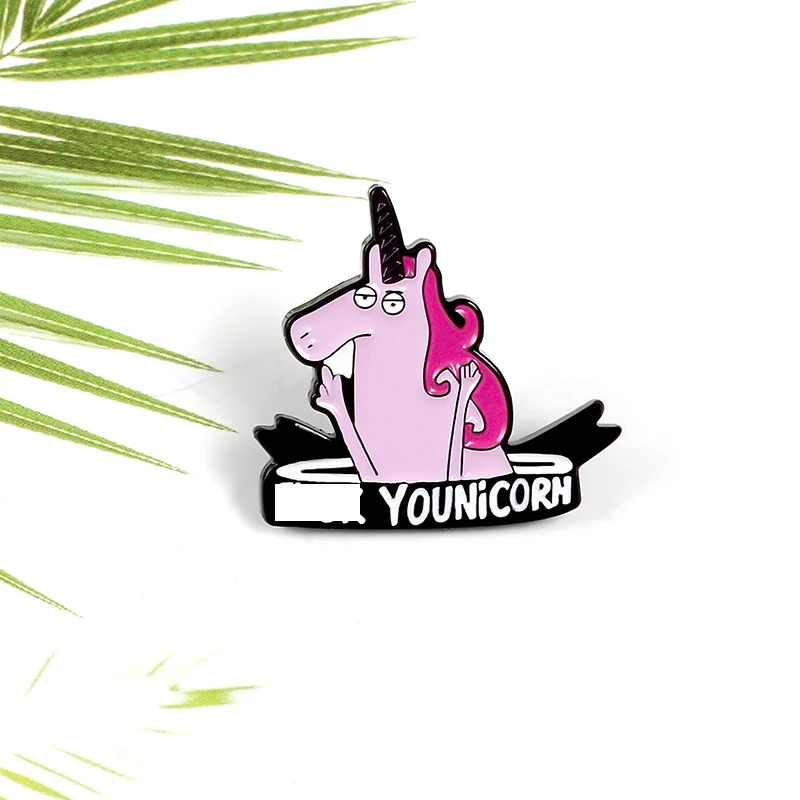 Эмалированная заколка в виде розовой лошади забавная брошь животного на лацкан