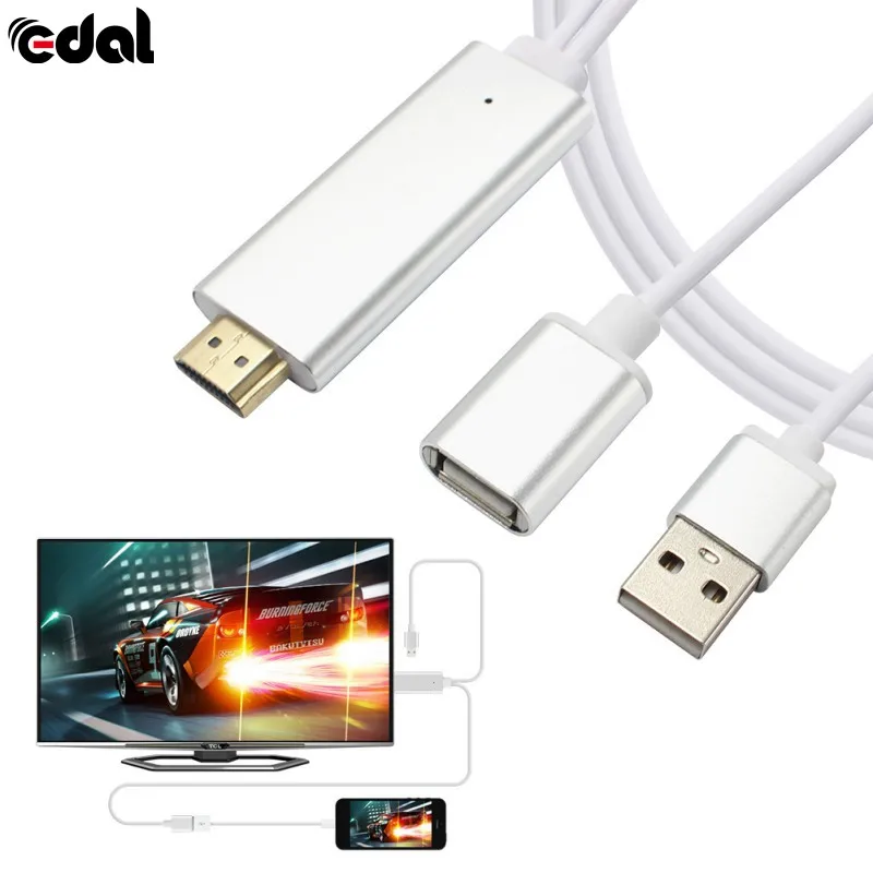 HDMI Cable HDTV Adapter AV 8 Pin/Micro USB to 1080P For iPhone 5 6 S Plus Android Samsung Xiaomi LG | Электроника