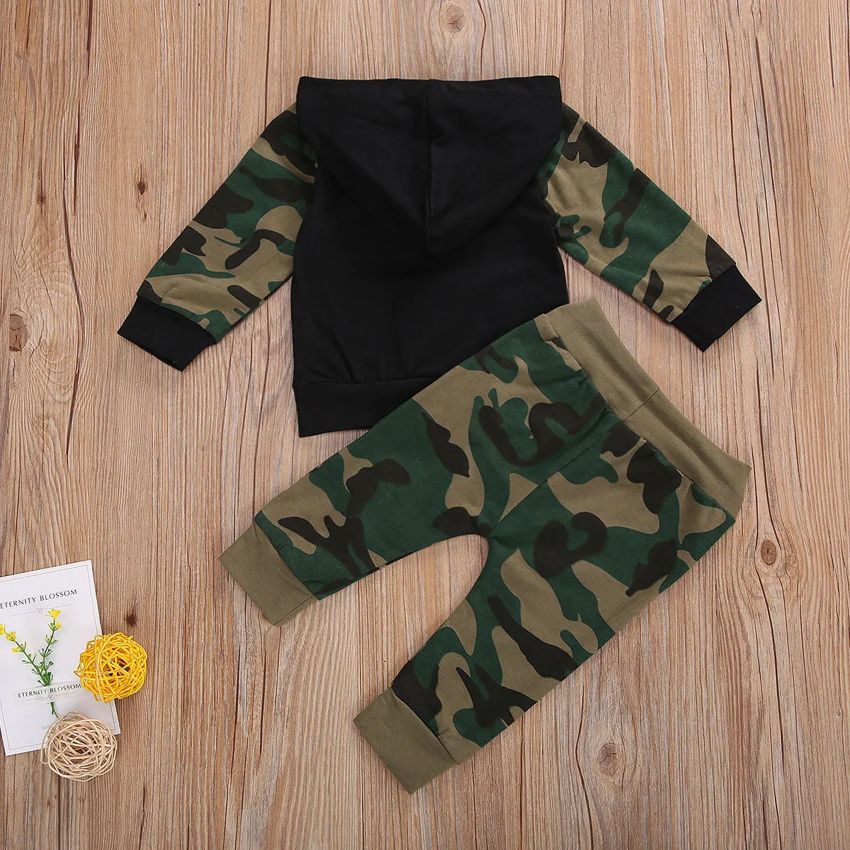 

Autumn Baby Boys Clothes 0-3Y Clothes Sets Letter Camouflage Print Long Sleeve Hooded Tops Pants 2pcs Sets