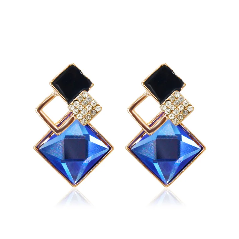 

Zircon crystal shiny exaggerated temperament earrings fashion wild crystal earring trend jewelry