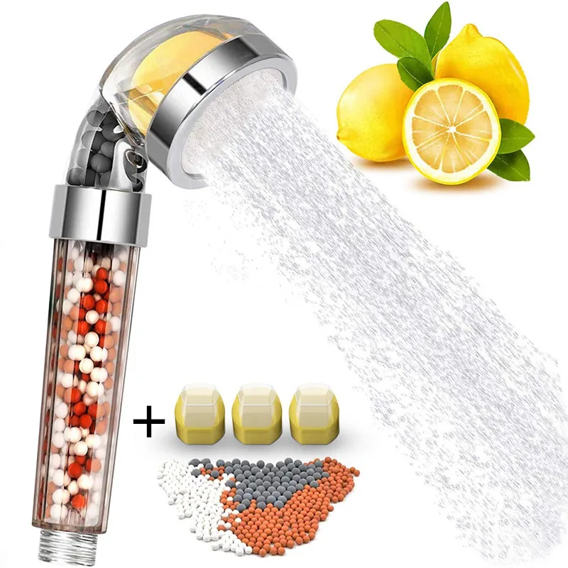 

Насадка для душа с фильтром витамина С, 3 сменных бальзама, ручная насадка для душа высокого давления, Удаление хлора, для смягчителя жесткой...