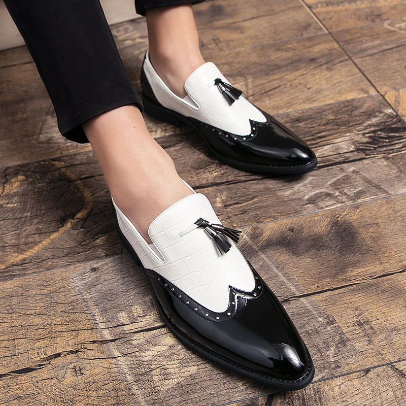 Туфли мужские с бахромой повседневные Мокасины дышащие без застежки лоферы в