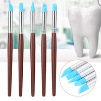 5 pcs dental silicone de mark modification pen tooth adhesive forming sculpture carving tools occlusal surface shaping blue tip