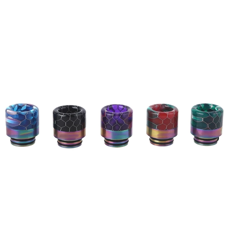 

Metal Resin Cigarette Holder Accessories Rainbow Mouthpiece for TFV8 Big Baby/TFV12 Snakeskin Pattern Drip Tip 810