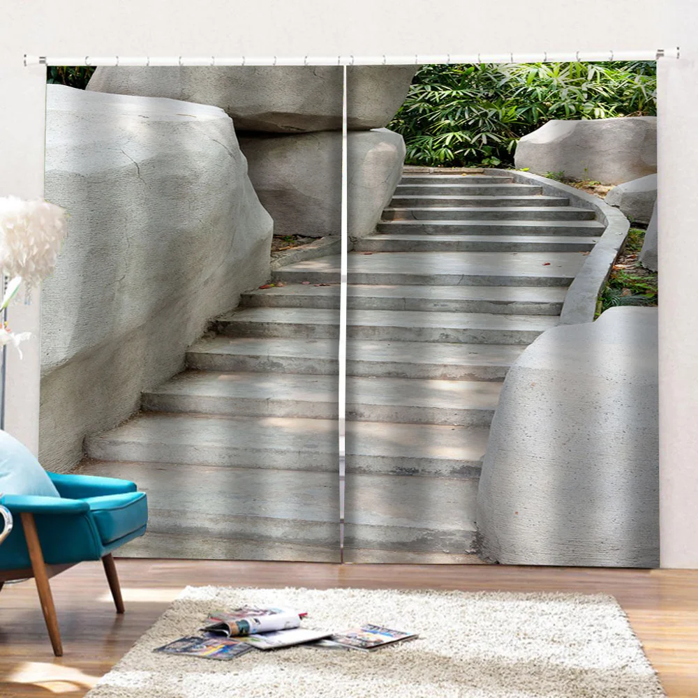 Роскошные затемненные 3D оконные шторы для гостиной спальни серые конские