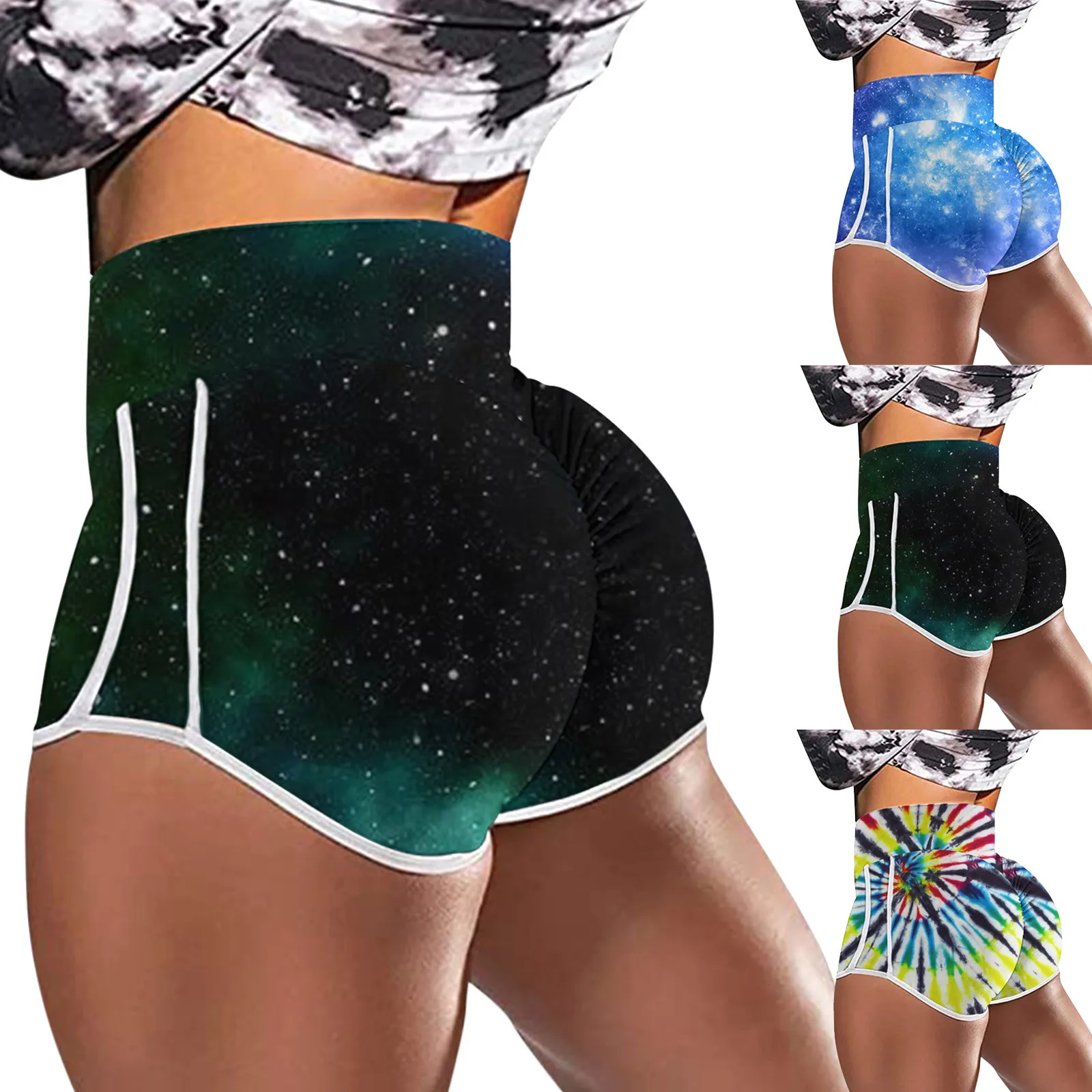 

Yoga Short Pants Women Print High Waist Stretch Strethcy Leggings Yoga Short Pants Women Printing Stretch Strethcy Leggings#Q
