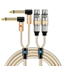 Dual 1/4 Inch TS Mono 6.35mm Male to 2x XLR Female Audio Cable Mixer Amplifier Guita Stage Keyboard Home Theater System Cords