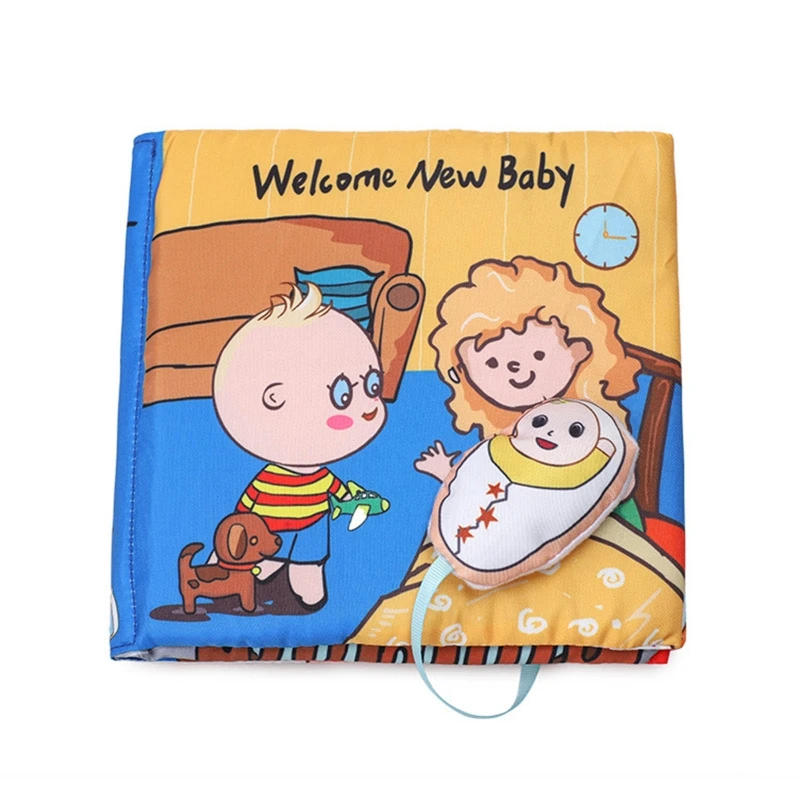 

Baby Early Childhood Education 3D Cloth Book Practice Hand Soft Washable Unfold Parent-Child Interaction Book Infants Toddlers E