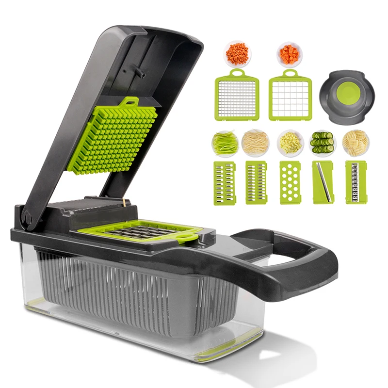 

Multifunctional Vegetable Fruit Slicer Grater Cutter Kitchen Tools Drain Basket Slicers 8 In 1 Gadgets Kitchen Accessories
