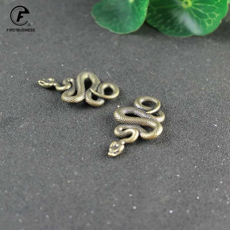 Винтажные медные длинные миниатюрные фигурки змеи украшения для стола
