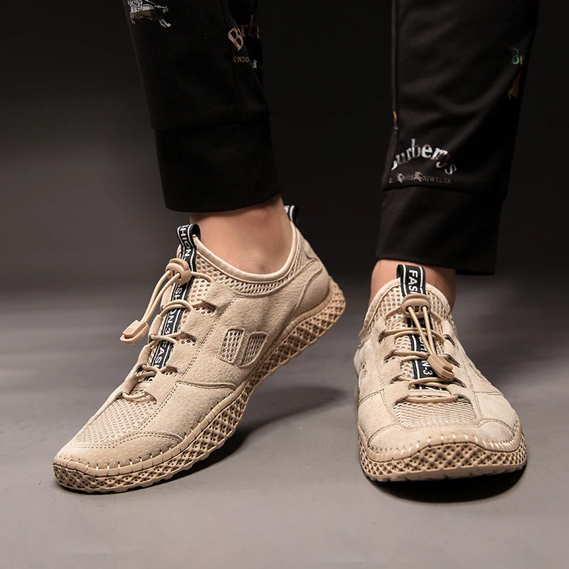 Кроссовки мужские из натуральной кожи Повседневная модная весенняя обувь для