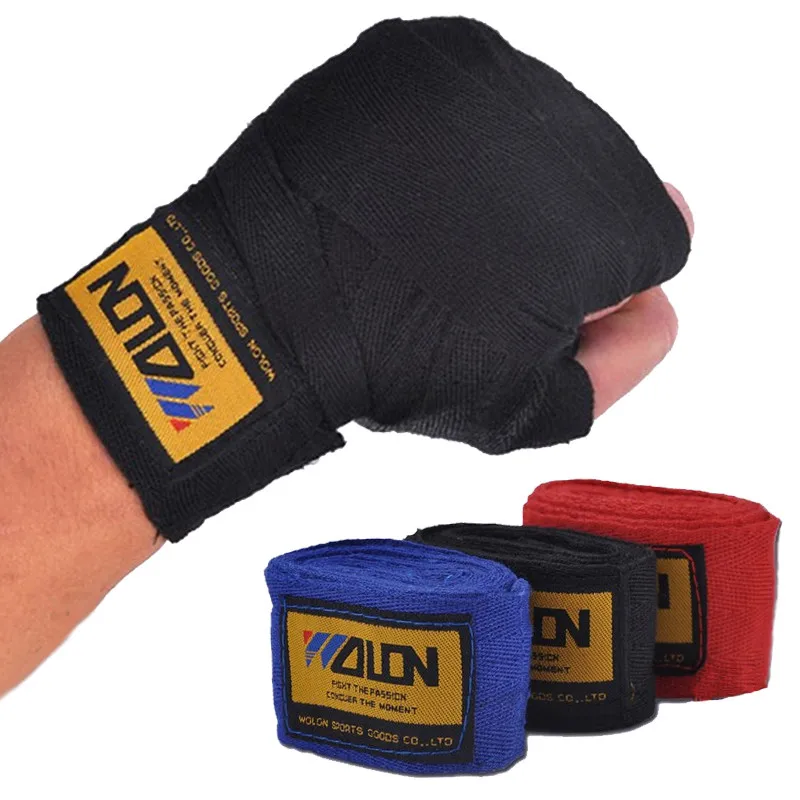 

2.5M Boxeo Strap Thai Muay Cotton Length Sports Bandage Taekwondo Wraps Sanda Hand 5cm MMA Gloves 2pcs/roll Width Boxing Length