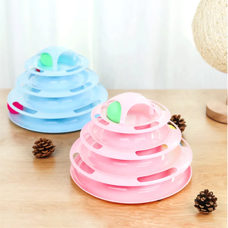 4 Levels Pet Cat Toy Creativity Space Tower Tunnel Tracks Intelligence Ball Training Interactive Amusement Plate Products | Дом и сад